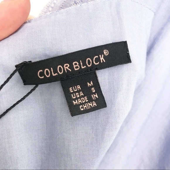 Color Block Blue Stripe Sleeveless V-Neck Mini Dress Women’s Size Small NWT - Picture 8 of 15